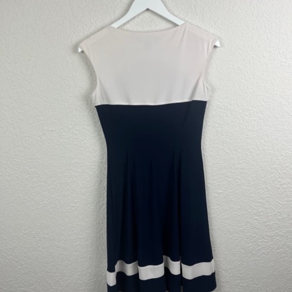 AMERICAN LIVING Two Tone Stripe Sleeveless Pullover Dress Nautical Coastal Size4 - Picture 5 of 8